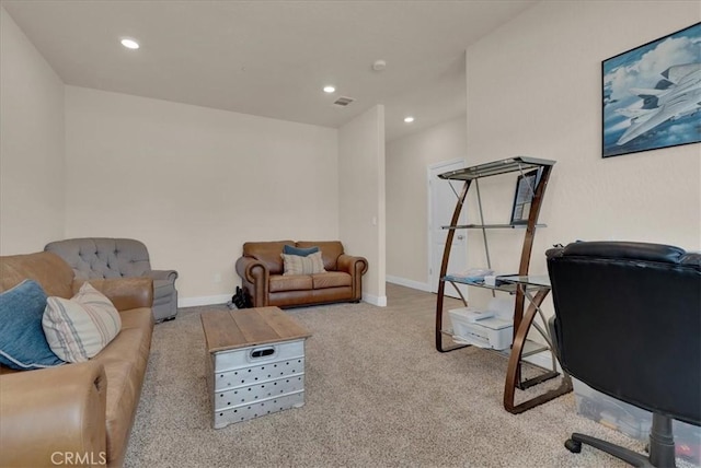 2454 W Mallard Ln, Hanford, CA 93230 - carpeted living area featuring recessed lighting