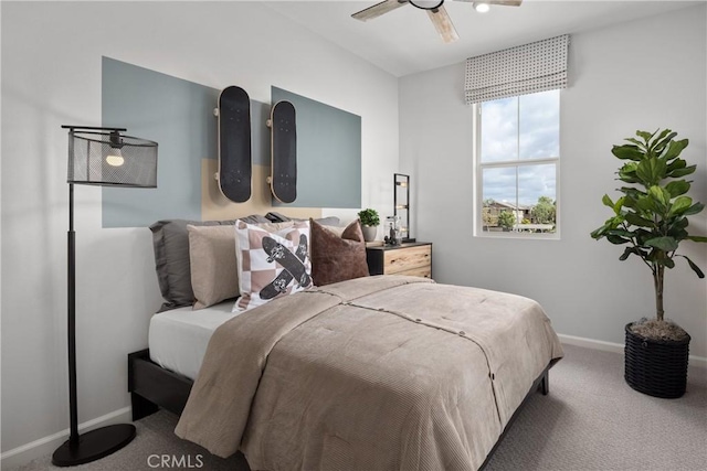 16357 Sandpiper Ave, Chino, CA 91708 - carpeted bedroom with baseboards and ceiling fan
