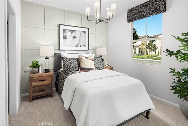 16357 Sandpiper Ave, Chino, CA 91708 - bedroom featuring light colored carpet and a chandelier