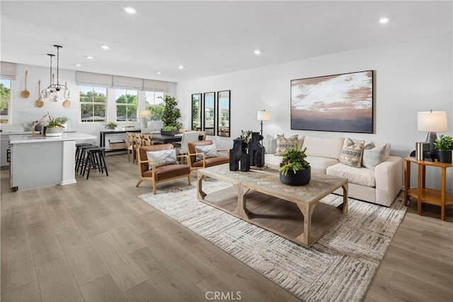 16357 Sandpiper Ave, Chino, CA 91708 - living area featuring recessed lighting and light wood-style floors