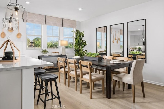 16357 Sandpiper Ave, Chino, CA 91708 - dining space with light wood-style floors, plenty of natural light, and recessed lighting