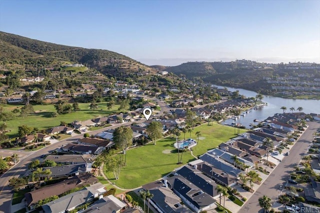 1515 San Pablo Dr, San Marcos, CA 92078 - aerial view of property's location with a water and mountain view and nearby suburban area