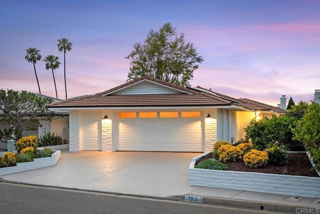 1515 San Pablo Dr, San Marcos, CA 92078 - ranch-style home with an attached garage, concrete driveway, and a tiled roof
