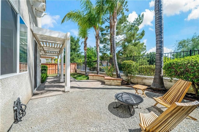 33307 Decada St, Temecula, CA 92592 - fenced backyard featuring a patio and a fire pit