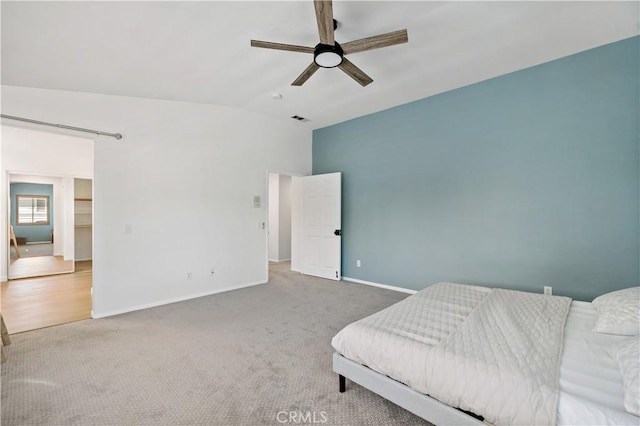 33307 Decada St, Temecula, CA 92592 - bedroom featuring lofted ceiling, carpet flooring, and a ceiling fan