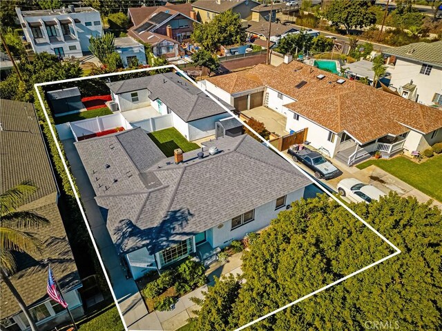 4851 Faculty Ave, Long Beach, CA 90808 - aerial perspective of suburban area with property boundaries highlighted