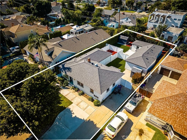 4851 Faculty Ave, Long Beach, CA 90808 - aerial perspective of suburban area with property parcel outlined