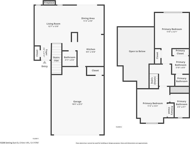 13208 Setting Sun Ct, Chino Hills, CA 91709 - view of property floor plan