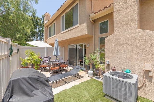 13208 Setting Sun Ct, Chino Hills, CA 91709 - back of house with stucco siding, a patio area, a chimney, and outdoor dining space