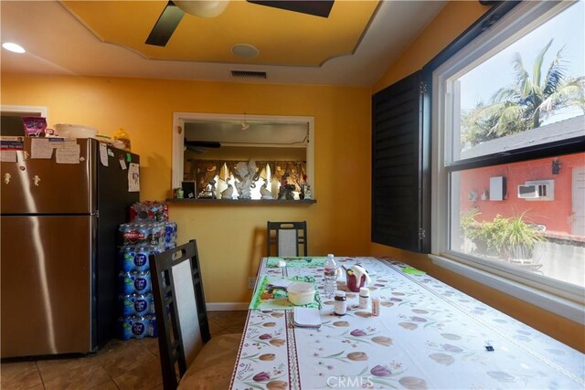 4981 Tulsa Ave, Riverside, CA 92505 - dining area featuring tile patterned floors and ceiling fan
