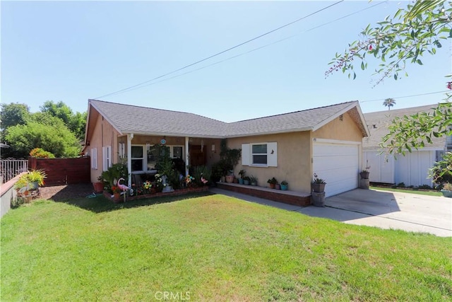 4981 Tulsa Ave, Riverside, CA 92505 - ranch-style house featuring an attached garage, driveway, and stucco siding