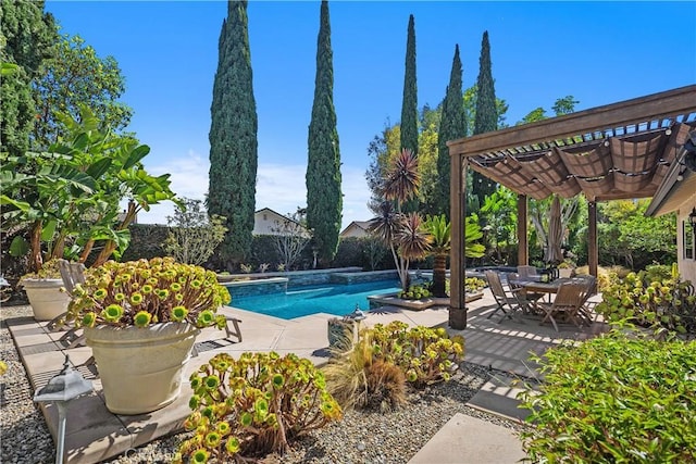 24002 Plover Ln, Laguna Niguel, CA 92677 - outdoor pool with a pergola, a patio, and a fenced backyard