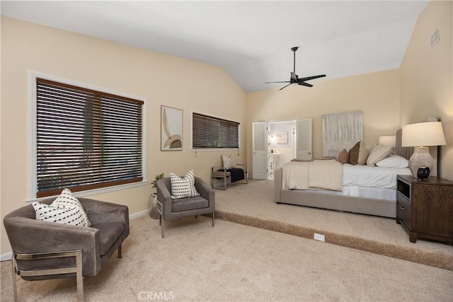 24002 Plover Ln, Laguna Niguel, CA 92677 - carpeted bedroom featuring lofted ceiling and a ceiling fan