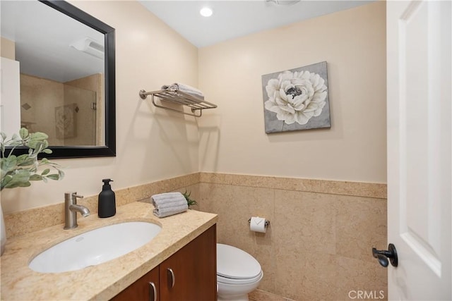 24002 Plover Ln, Laguna Niguel, CA 92677 - bathroom featuring vanity, a shower, and recessed lighting