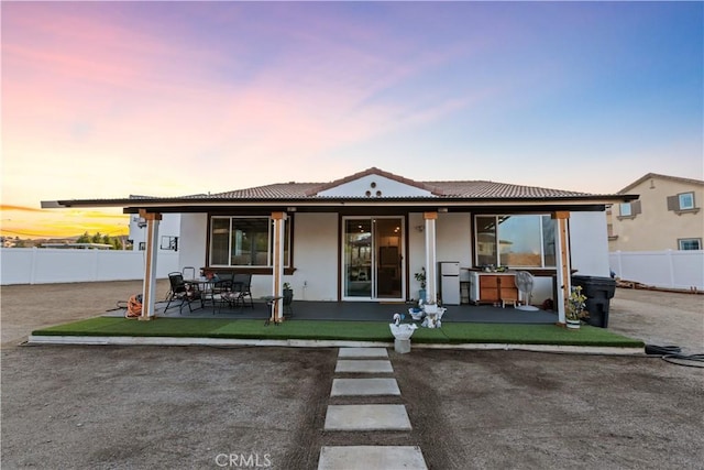 26719 Evergreen, Menifee, CA 92584 - back of property featuring stucco siding and a patio area