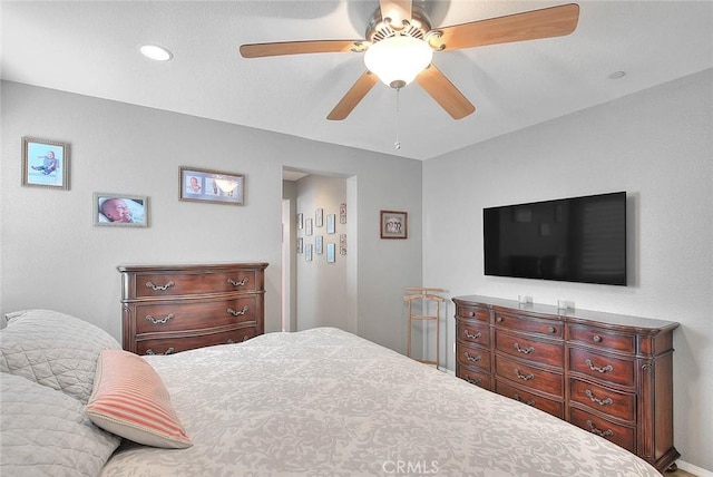 11219 Dumetz Ln, Loma Linda, CA 92354 - bedroom featuring ceiling fan and recessed lighting