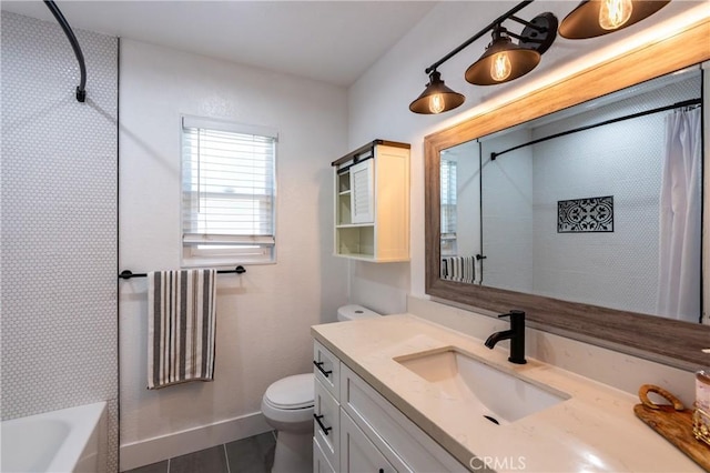 3644 Ardilla Ave, Baldwin Park, CA 91706 - full bath with vanity, tile patterned flooring, and shower / tub combo