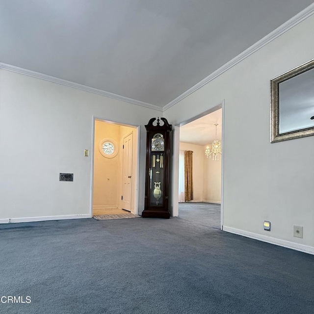 250 S Berkeley Ave, Pasadena, CA 91107 - carpeted empty room featuring a chandelier and ornamental molding
