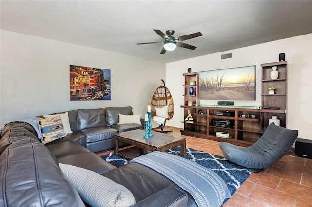 1335 Crestview Ave, Seal Beach, CA 90740 - living room with ceiling fan