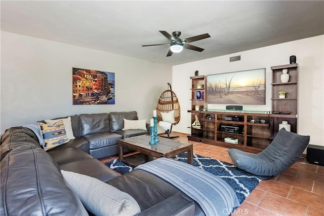 1335 Crestview Ave, Seal Beach, CA 90740 - living room with ceiling fan