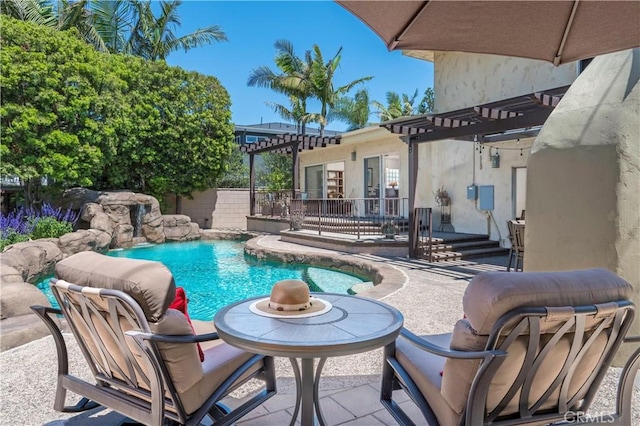 1335 Crestview Ave, Seal Beach, CA 90740 - outdoor pool with a pergola and a patio