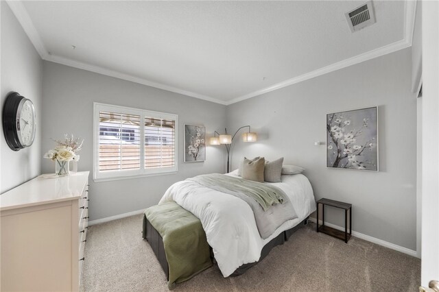 12554 Tejas Ct, Rancho Cucamonga, CA 91739 - bedroom with light colored carpet and ornamental molding