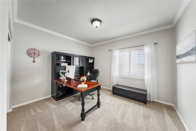12554 Tejas Ct, Rancho Cucamonga, CA 91739 - office area featuring carpet floors and crown molding