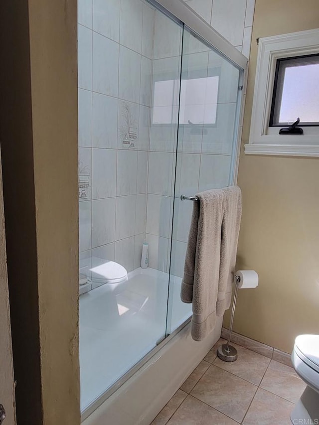 1320 Granada Ave, San Diego, CA 92102 - bathroom featuring an enclosed shower and tile patterned flooring