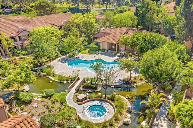1046 Calle Del Cerro Unit 412, San Clemente, CA 92672 - view from above of property with a pool area