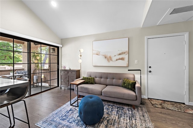 1046 Calle Del Cerro Unit 412, San Clemente, CA 92672 - living room with wood finished floors and high vaulted ceiling