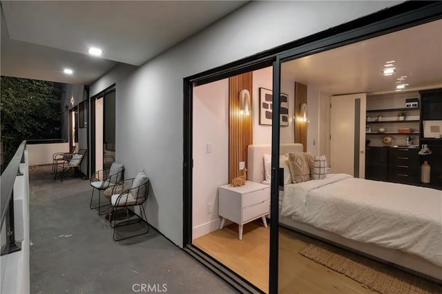 15125 Rayneta Dr, Sherman Oaks, CA 91403 - bedroom featuring concrete floors and recessed lighting