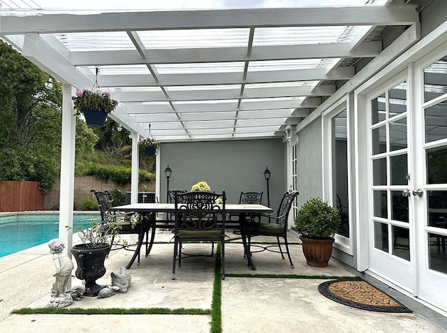 26261 Veva Way, Calabasas, CA 91302 - view of patio featuring a pergola and outdoor dining space