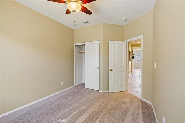 839 Chukar St, Arroyo Grande, CA 93420 - unfurnished bedroom featuring carpet floors, a closet, and ceiling fan