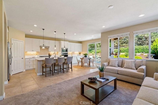 839 Chukar St, Arroyo Grande, CA 93420 - living area with light tile patterned floors and recessed lighting