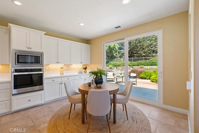 839 Chukar St, Arroyo Grande, CA 93420 - dining area with recessed lighting and light tile patterned floors