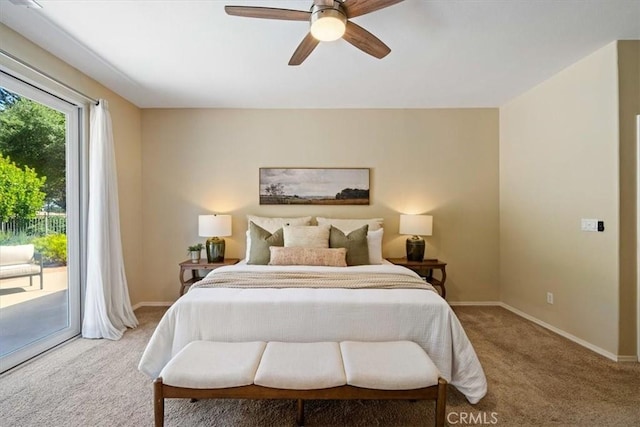 839 Chukar St, Arroyo Grande, CA 93420 - carpeted bedroom with access to outside and ceiling fan