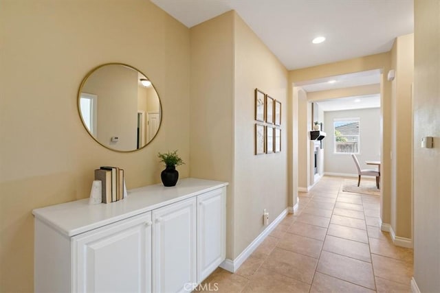 839 Chukar St, Arroyo Grande, CA 93420 - hallway featuring recessed lighting and light tile patterned floors