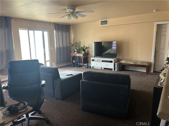 356 S S St, Rialto, CA 92376 - carpeted living area featuring a ceiling fan