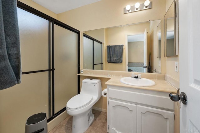 4525 Mississippi St Unit 2, San Diego, CA 92116 - full bathroom featuring a shower stall, vanity, and tile patterned floors