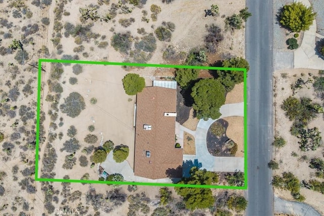 54832 Benecia Trl, Yucca Valley, CA 92284 - aerial view of property's location with a desert landscape and property boundaries highlighted