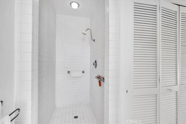 54832 Benecia Trl, Yucca Valley, CA 92284 - bathroom featuring a closet and a tile shower