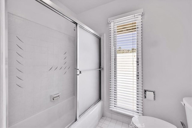 54832 Benecia Trl, Yucca Valley, CA 92284 - full bathroom with toilet and bath / shower combo with glass door