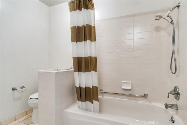 2343 Navarro Dr, Claremont, CA 91711 - bathroom with shower / bathtub combination with curtain and tile patterned floors