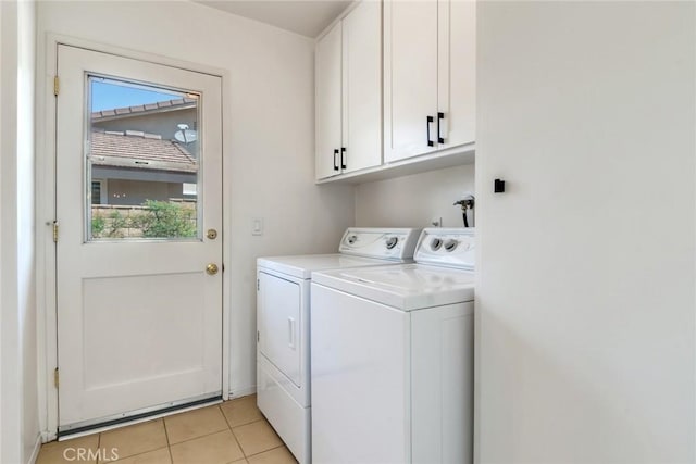2343 Navarro Dr, Claremont, CA 91711 - washroom with separate washer and dryer, cabinet space, and light tile patterned flooring