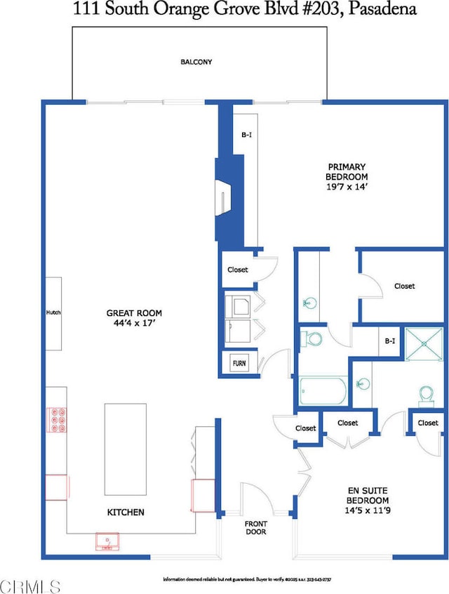 111 S Orange Grove Blvd Unit 203, Pasadena, CA 91105 - view of property floor plan