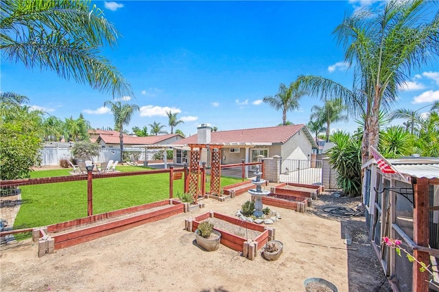 8761 Sandhill Dr, Riverside, CA 92508 - fenced backyard with a garden