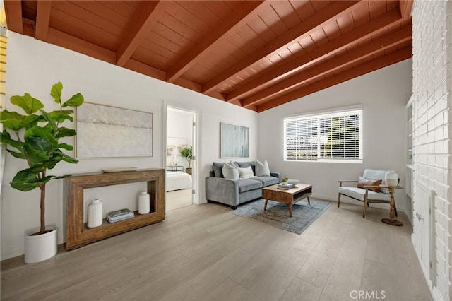 15352 Pastrana Dr, La Mirada, CA 90638 - living area featuring wood finished floors and wood ceiling
