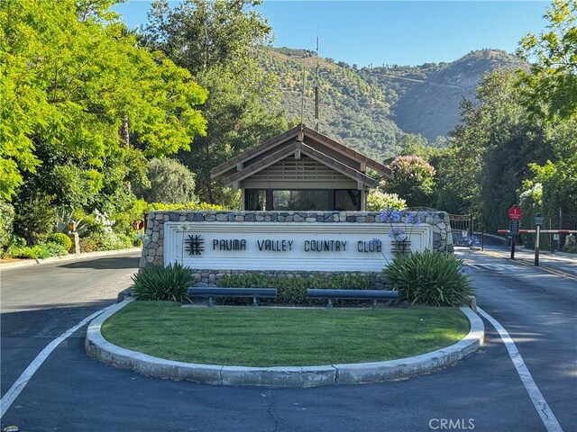 32641 Womsi Rd, Pauma Valley, CA 92061 - community / neighborhood sign featuring a mountain view