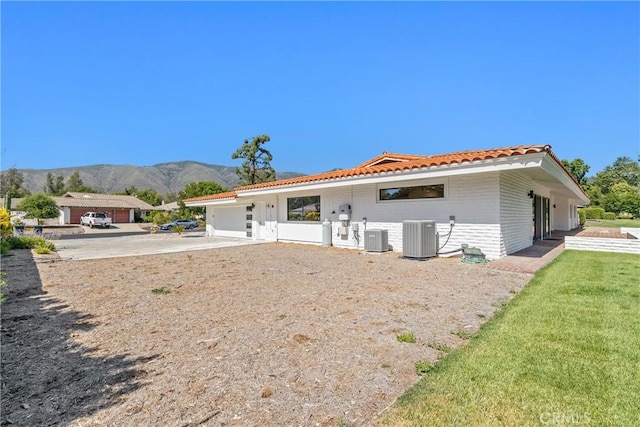 32641 Womsi Rd, Pauma Valley, CA 92061 - back of property featuring a tiled roof and a mountain view