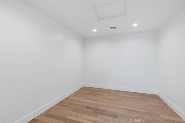32641 Womsi Rd, Pauma Valley, CA 92061 - unfurnished room featuring recessed lighting, light wood-style flooring, and attic access